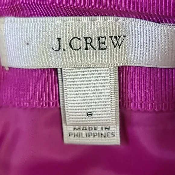 J. Crew Bright Pink Mini Skirt - Tailored A-Line Wool Size 6 - Picture 3 of 6